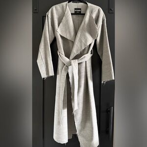Kittenish Cynthia Grey Wrap Coat - Size Medium